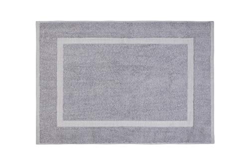 Clinotest Premium Badevorleger Walk 2er Set in 50x70 cm – Super flauschig & saugstark – 100% Baumwolle in Hotelqualität – Kochfest bis 95°C – Indanthren gefärbt – Grau von Clinotest