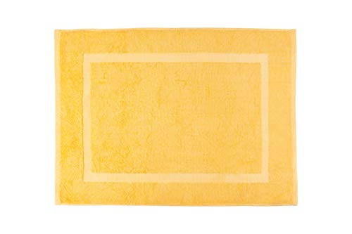Clinotest Premium Badevorleger 2er Set Walk 50x70 cm – Super flauschig & saugstark – 100% Baumwolle in Hotelqualität – Kochfest bis 95°C – Indanthren gefärbt – Gelb von Clinotest