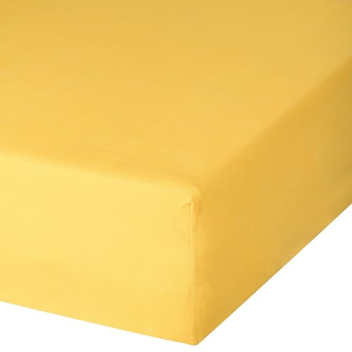 Clinotest Jersey Spannbettlaken 90x200 cm Kochfest – Weiches Bettlaken in gelb aus 100% Baumwolle – Hochwertiges Spannbetttuch für Standardmatratzen – Oeko-Tex 100 Zertifiziert – Sonne Clinotest Jersey Spannbettlaken 90x200 cm Kochfest – Weiches Bettlaken in gelb aus 100% Baumwolle – Hochwertiges Spannbetttuch für Standardmatratzen – Oeko-Tex 100 Zertifiziert – Sonne von Clinotest