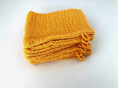 Clinotest Waschlappen Baumwolle Set fusselfrei - 10Stk. 16x21cm - Gelb - 95 Grad waschbare, kochfeste Waschhandschuhe, saugstarke Frottee Waschlappen für Erwachsene, Kinder & Baby Waschlappen von Clinotest