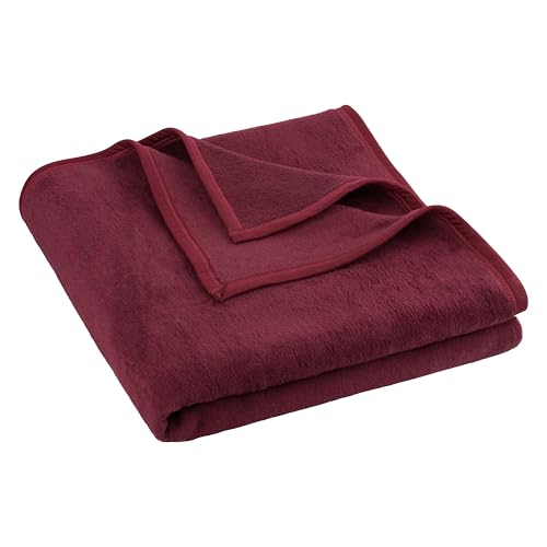 Clinotest Wohndecke 100x150 cm in Rot - Kuscheldecke aus Baumwollmischung, weiche & warme Tagesdecke, atmungsaktiv & pflegeleicht, als Sofadecke oder Überwurf von Clinotest