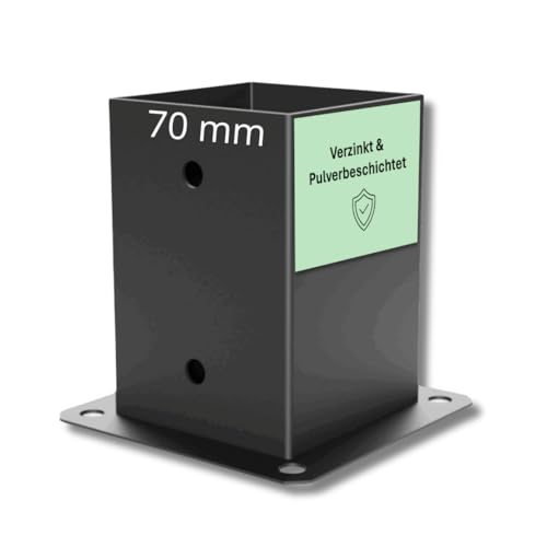 Pfostenbeschlag Pfostenbeschlag Pfostenverbinder Eckverbinder Pfostenecke 70x70 mm (Fuß - 1-Weg) von Clip'n'Shade