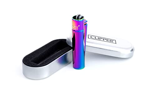 Clipper Rainbow Metall-Feuerzeug, mit Feuerstein, unterschiedliche eisige (ICY) Farben von Clipper + sunmondo