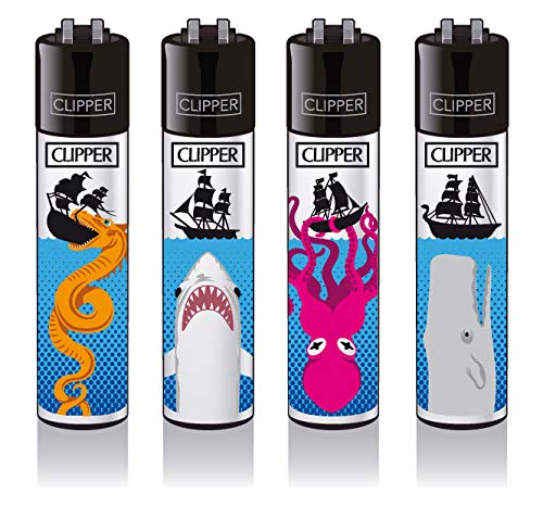Clipper® Feuerzeuge - Sea Monster- 4er Set von Clipper / FIRE-FLOW