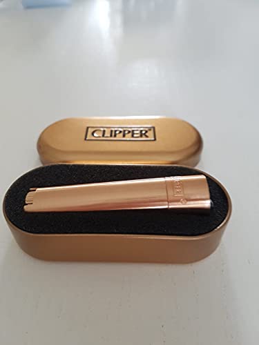 - Clipper - Mechero elegante de color metalizado mate «Metal Rose Gold» en caja de regalo von Clipper / NewtonCat & CouchTomato