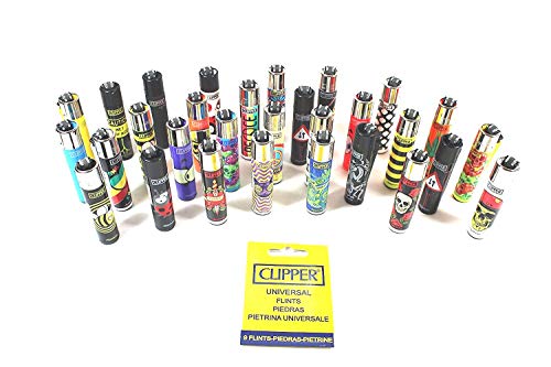 CLIPPER® Wundertüten Überraschungsmix Collector Mix Clipper Feuerzeuge plus gratis Zugaben (15 Clipper + gratis Clipper Feuersteine), Nylon, Klassisch von Clipper