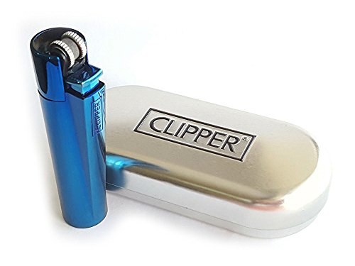 Clipper® Feuerzeug - Edition Metal Flint - Blau mit Metallbox von Clipper