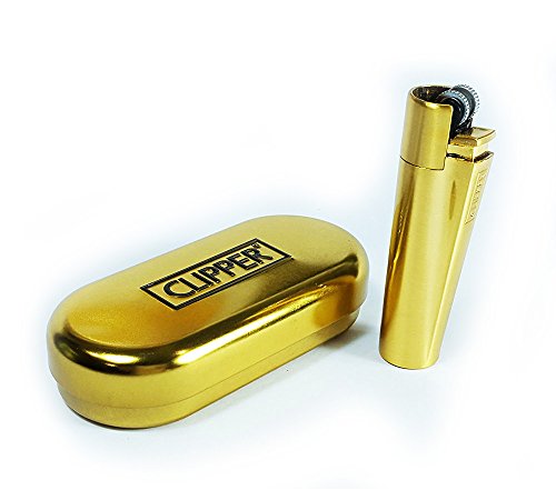 Clipper® Feuerzeug - Edition Metal Flint - Gold Matt mit Metallbox von Clipper