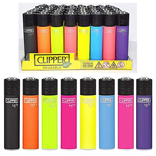 Clipper 47 Feuerzeuge, transparent, Soft Touch-Kollektion, 4 Stück von Clipper