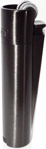 Clipper-Feuerzeug aus massivem Metall, mikro-„schwarzplattiert“, mit Feuerstein, inklusive verchromte Geschenkdose, 1 Stück von Clipper