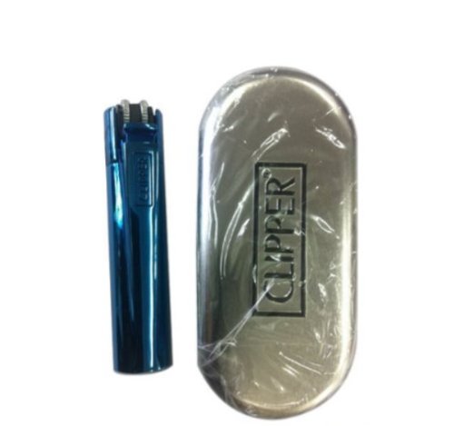 Clipper Metall Flint Feuerzeug in ICY blau Farbe von Trendz von Clipper