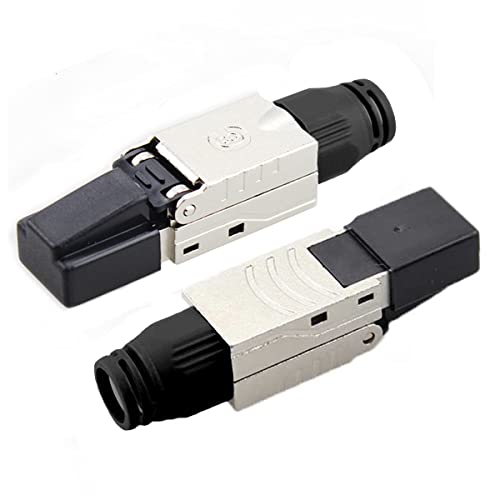 CAT 8 2x Netzwerkstecker RJ45 Werkzeuglos abgeschirmt 40 Gbit pro Sek Netzwerk Stecker für starre Verlegekabel Rohkabel Steckerverbinder Eternet LAN DSL Patchkabel schwarz von Clixde