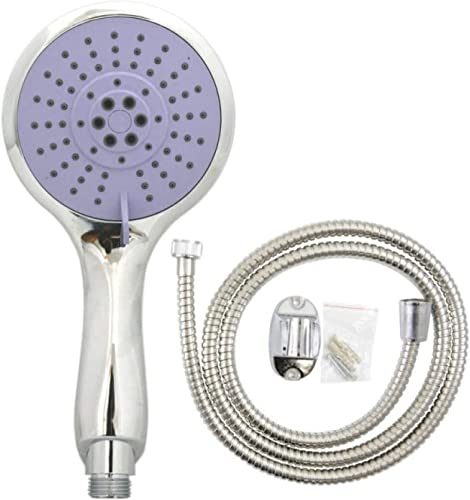 Duschkopf Duschbrause Chrom mit Edelstahl Schlauch Brauseschlauch und Wandbefestigung Handbrause 1,5 Meter 3 Strahlarten ca. 12 cm Durchmesser von Clixde