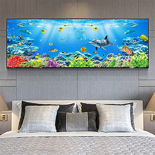 Diamond Painting Bilder Große Voll Unterwasserwelt marine 5D DIY Diamant Malerei Malen Nach Zahlen Erwachsene Kristall Square Stickerei Kreuzstich Mosaik Handwerk Canvas Arts Decor(60x120cm,24x48in) von Clldy