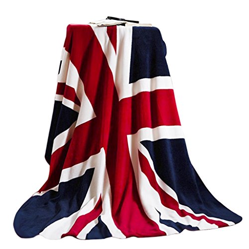 USA/Union Jack Flagge Bett Decke Luxus Fleece Decke Great British Flag Stuhl Kabinen Sofa Couch Decke Warm Weich Plüsch Reisedecke Tagesdecke Abdeckung Strand Überwurf Decke von Clobeau