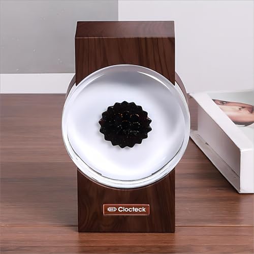 ClocTeck Ferrofluid Visualizer Music Mate, magnetische Flüssigkeit Musik Lautsprecher Mate, Ferrofluid Schreibtisch Dekor Lampe, EIN Retro Geschenk für Freunde (Walnuss Holzkorn) (Macht keinen Klang) von ClocTeck
