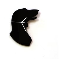 Kopf Eines Hunds - Schwarze Acrylwanduhr, Silhouette Uhr, Wanduhr von ClockIdeas