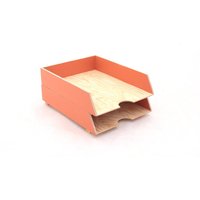 Orange Holz Schreibtisch Organizer 2-stage Papierablage von ClockWoodStudio
