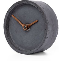 Beton Tischuhr 4"/ 10 cm - Clockies Ct100304 Runde Schreibtischuhr, Anthrazit Uhr Mit Walnuss Holzzeigern von ClockiesStore