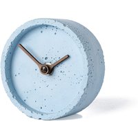 Beton Tischuhr 4"/10 cm - Uhrwerk Ct101004 Runde Schreibtischuhr, Blaue Uhr Mit Walnussholz Zeigern von ClockiesStore