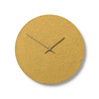 Beton Wanduhr 11, 4"/29 cm - Uhrwerk Cl300807 Kleine Runde Uhr, Gelbe Uhr Mit Bronzefarbenen Zeigern von ClockiesStore