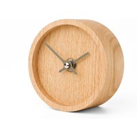 Holz Tischuhr 10 cm - Clockies Ct105107 Runde Schreibtischuhr, Uhr Aus Hellem Eichenholz Mit Bronzenen Zeigern von ClockiesStore