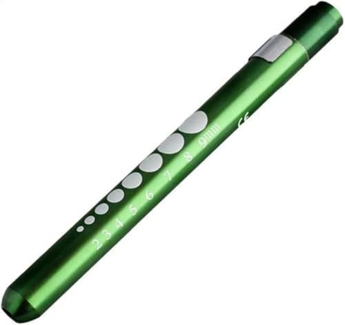 Clockjuan Grünes Stiftlicht mit Pupillenmessgerät LED-Stiftlicht für Krankenschwestern Ärzte, wiederverwendbare medizinische Penlight für Krankenpflegestudenten Ärzte von Clockjuan