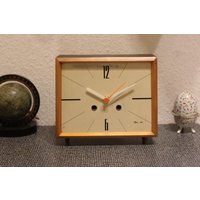 Tischuhr Anker Mid Cent Modern 60Er Vintage Kaminuhr Quartz Refurbished von ClockworkHD