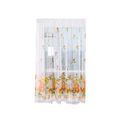 Clode Voile Transparent Curtains Window Tulle Curtains 1 Panel 100cm x 200cm Fabric Drape Sheer Window Tulle Trees Voile Curtain Home Textiles Basic Drapes for Bedroom Living Room von Clode
