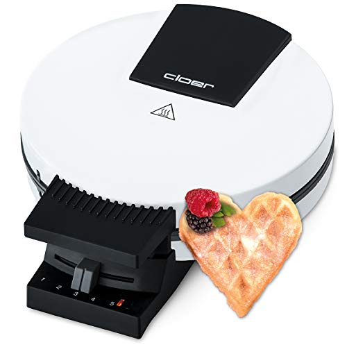 Cloer 120 Waffeleisen für klassische Waffeln im XXL Format, Waffelgröße 19,5 cm, 1200 Watt, Backampel, Stahl, Weiß von Cloer