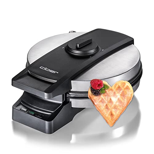 Cloer 1898XL Waffeleisen Professional, zuckerresistente Doppelbeschichtung, für gewerblichen Betrieb geeignet, XL Herzwaffel 19,5 cm Ø 1200 W von Cloer