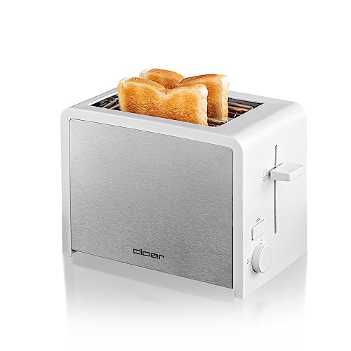 Cloer 3211 Toaster, 825 W, für 2 Toastscheiben, integrierter Brötchenaufsatz, Nachhebevorrichtung, Krümelschublade, wärmeisoliert, Edelstahl von Cloer