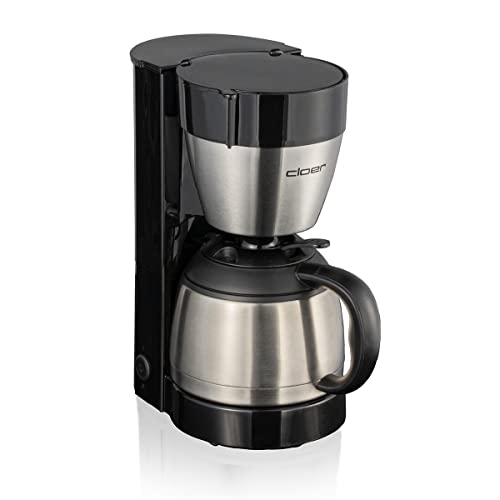 Cloer 5009 Filterkaffeemaschine mit Warmhaltefunktion, für bis zu 8 Tassen, 800 W, mit Isolierkanne aus Edelstahl, Filterkanne 1x4, schwarz von Cloer