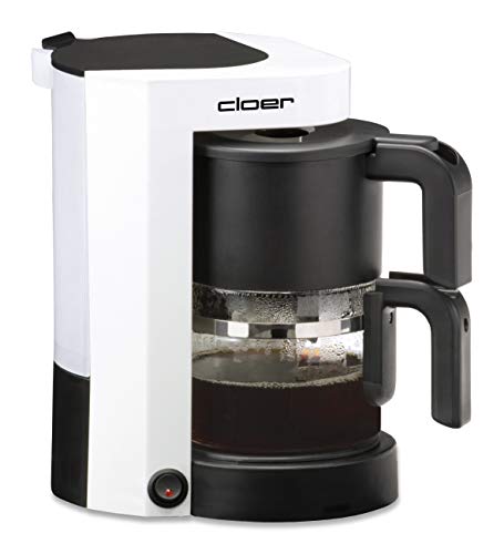 Cloer 5981 Filterkaffeemaschine mit Warmhaltefunktion, 800 W, 5 Tassen, Filtergrösse 1x2, weiß von Cloer
