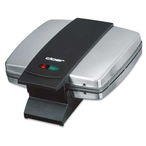 Cloer 6235 Sandwichmaker, 930 W, für 2 ganze Toast, Muschelform, optische Fertigmeldung, Kabelaufwicklung, mattiertes Edelstahlgehäuse von Cloer