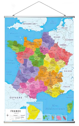 Carte De France 2017 - Poster (Karte von Frankreich 2017) (Größe: 61cm x 91,5cm) (Poster & Posterleisten) von Close Up