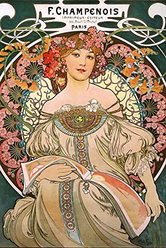 Close Up Alfons Mucha Poster Jugendstil F. Champenois 1897 (61cm x 91,5cm) von Close Up