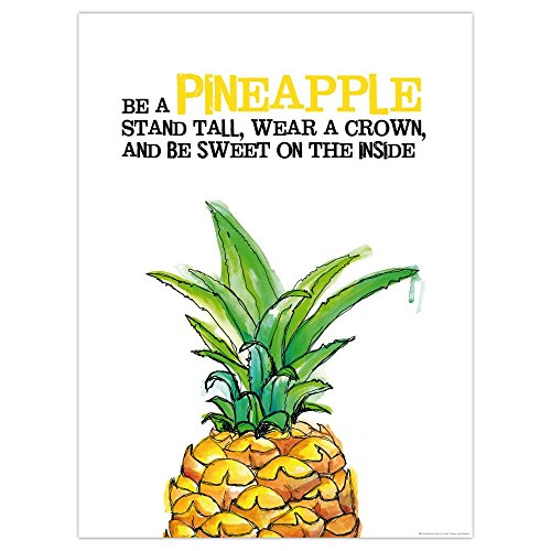 Close Up Be a Pineapple.. Ananas Design Kunstdruck 30x40 cm, Motivation Poster - Premium Qualität, Statement Poster Original tesa Powerstrips® (1 Pack/20 STK.) von Close Up