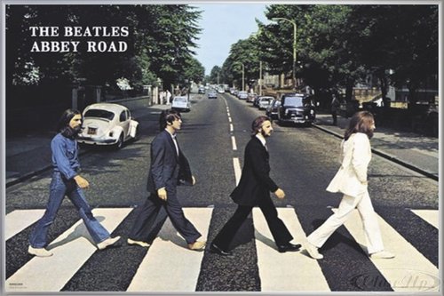 Close Up Beatles Poster Abbey Road (62x93 cm) gerahmt in: Rahmen Silber matt von Close Up