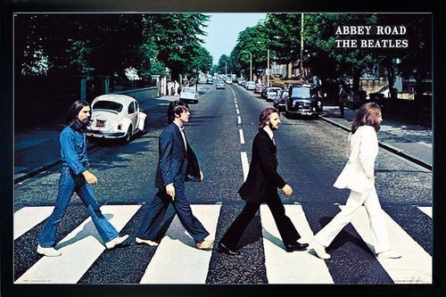 Close Up Beatles Poster Abbey Road (96,5x66 cm) gerahmt in: Rahmen schwarz von Close Up