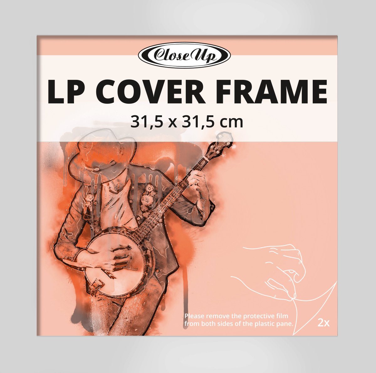 Close Up Bilderrahmen LP Album Cover Rahmen Holz (31,5 x 31,5 cm) - silber von Close Up