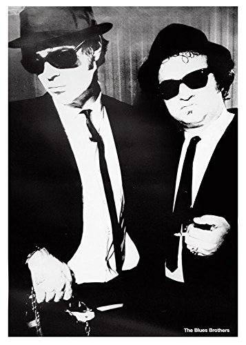 Close Up Blues Brothers Poster (70cm x 100cm) + 2 St. Schwarze Posterleisten mit Aufhängung von Close Up