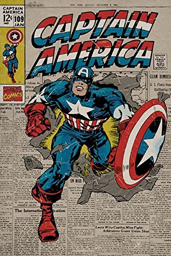 Close Up Captain America Poster Marvel Comics (61cm x 91,5cm) + weiÃŸe Geschenkverpackung. Verschenkfertig! von Close Up