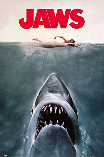 Close Up Der WeiÃŸe Hai Poster Jaws Key Art (61cm x 91,5cm) + 1 Traumstrand Poster Insel Bora Bora zusätzlich von Close Up