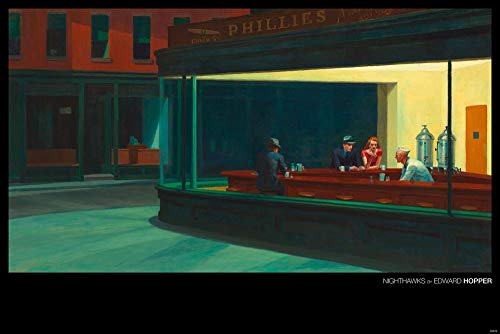 Close Up Edward Hopper Poster Nighthawks (91,5cm x 61cm) + Geschenkverpackung. Verschenkfertig! von Close Up