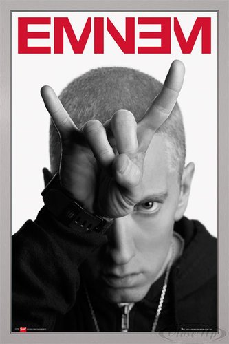 Close Up Eminem Poster Teufel MMLP2 (66x96,5 cm) gerahmt in: Rahmen Silber von Close Up