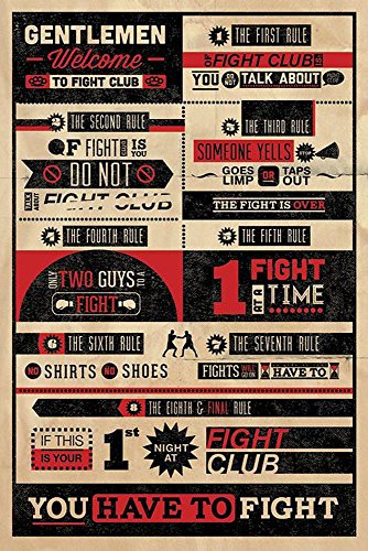 Close Up Fight Club Poster Rules - Kampf Regeln (61 cm x 91,5 cm) von Close Up