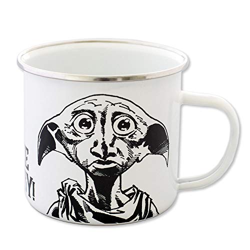 Close Up Harry Potter Tasse Dobby Emaille Tasse - weiÃŸ, Bedruckt, aus Stahlblech, emailliert, Fassungsvermögen 450 ml. von Close Up