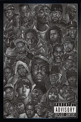 Close Up Hip Hop Allstars Poster (66x96,5 cm) gerahmt in: Rahmen schwarz von Close Up