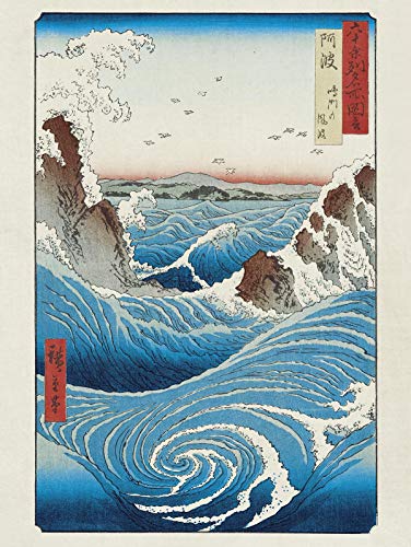 Close Up Hiroshige Kunstdruck Naruto Whirlpool (30cm x 40cm) + Original tesa Powerstrips® (1 Pack/20 STK.) von Close Up